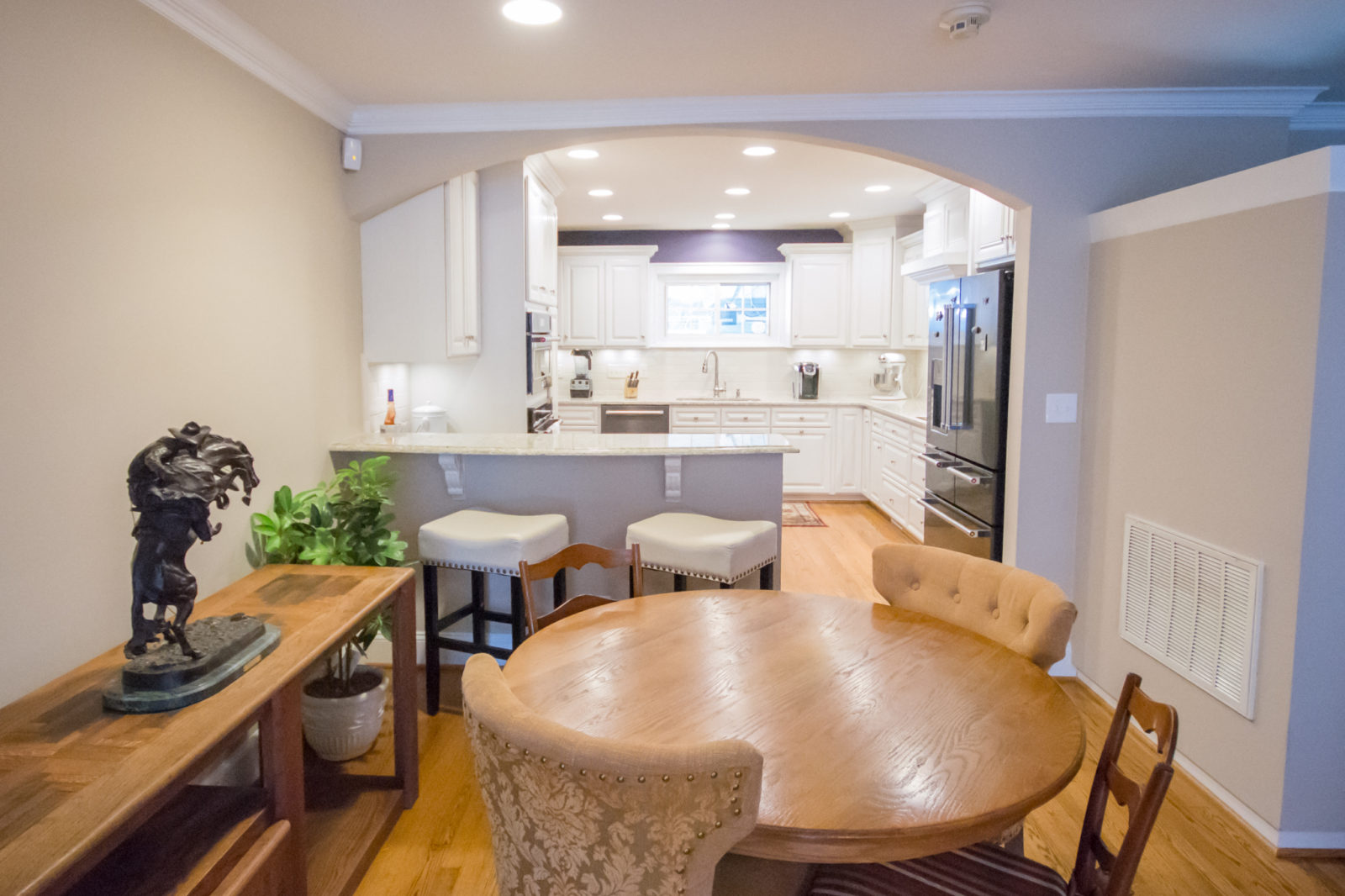 Madison Park home, brown kitchen table and chairs