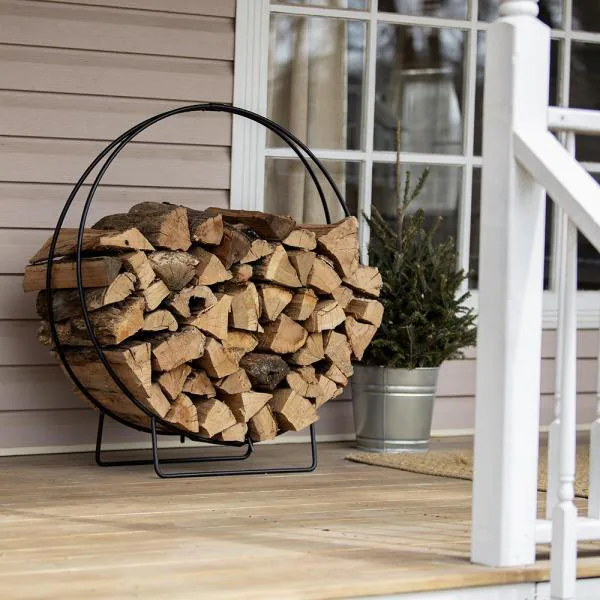 firewood on a rack